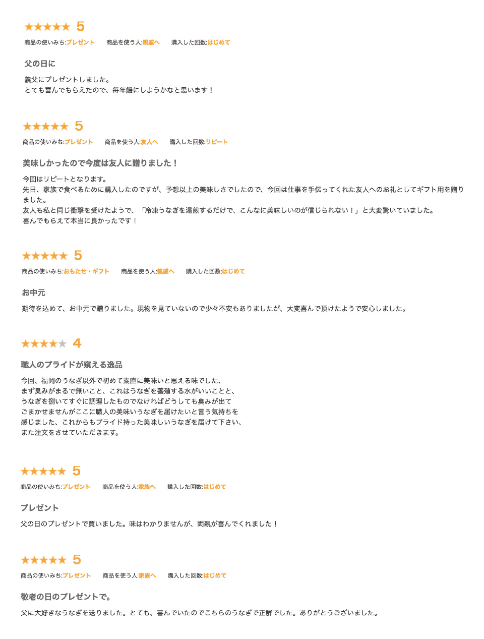 父の日の贈り物レビュー